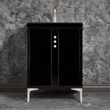 Linkasink VAN24B-009SN - Tuxedo 24'' Wide Black Vanity with Satin Nickel Buttons and Hardware, 24'' x 2