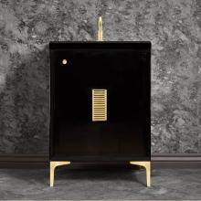 Linkasink VAN24B-013SB - Frame 24'' Wide Black Vanity with Satin Brass Louver Grate and Legs, 24'' x 22