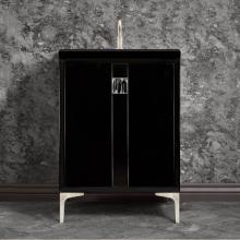 Linkasink VAN24B-019SN-06 - TUXEDO with 3'' Artisan Glass Prism Hardware 24'' Wide Vanity, Black, Satin Ni