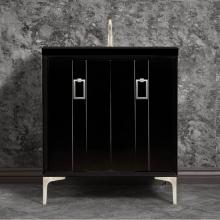 Linkasink VAN30B-008SN - Tuxedo 30'' Wide Black Vanity with Satin Nickel Coach Pull and Hardware, 30''