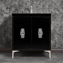 Linkasink VAN30B-011SN - Frame 30'' Wide Black Vanity with Satin Nickel Deco Grate and Legs, 30'' x 22&