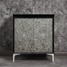 Linkasink VAN30B-028PN - Mother of Pearl with 3'' Polished Nickel Star Hardware, 30'' Wide Vanity, Blac