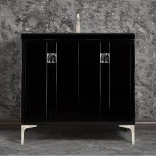 Linkasink VAN36B-019SN-06 - TUXEDO with 3'' Artisan Glass Prism Hardware 36'' Wide Vanity, Black, Satin Ni