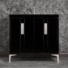 Linkasink VAN36B-020PN-SLV - TUXEDO with 8'' Artisan Glass Prism Hardware 36'' Wide Vanity, Black, Polished