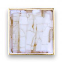 Linkasink VH006PB-05 - 3'' Artisan Glass Prism Vanity Hardware, Small Square with White Tiger Prism
