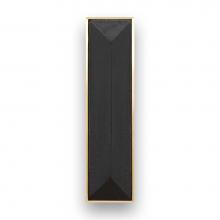 Linkasink VH007SB-04 - 8'' Artisan Glass Prism Vanity Hardware, Small Rectangle with Black Prism