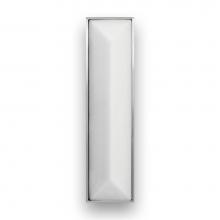 Linkasink VH007SN-01 - 8'' Artisan Glass Prism Vanity Hardware, Small Rectangle with White Prism