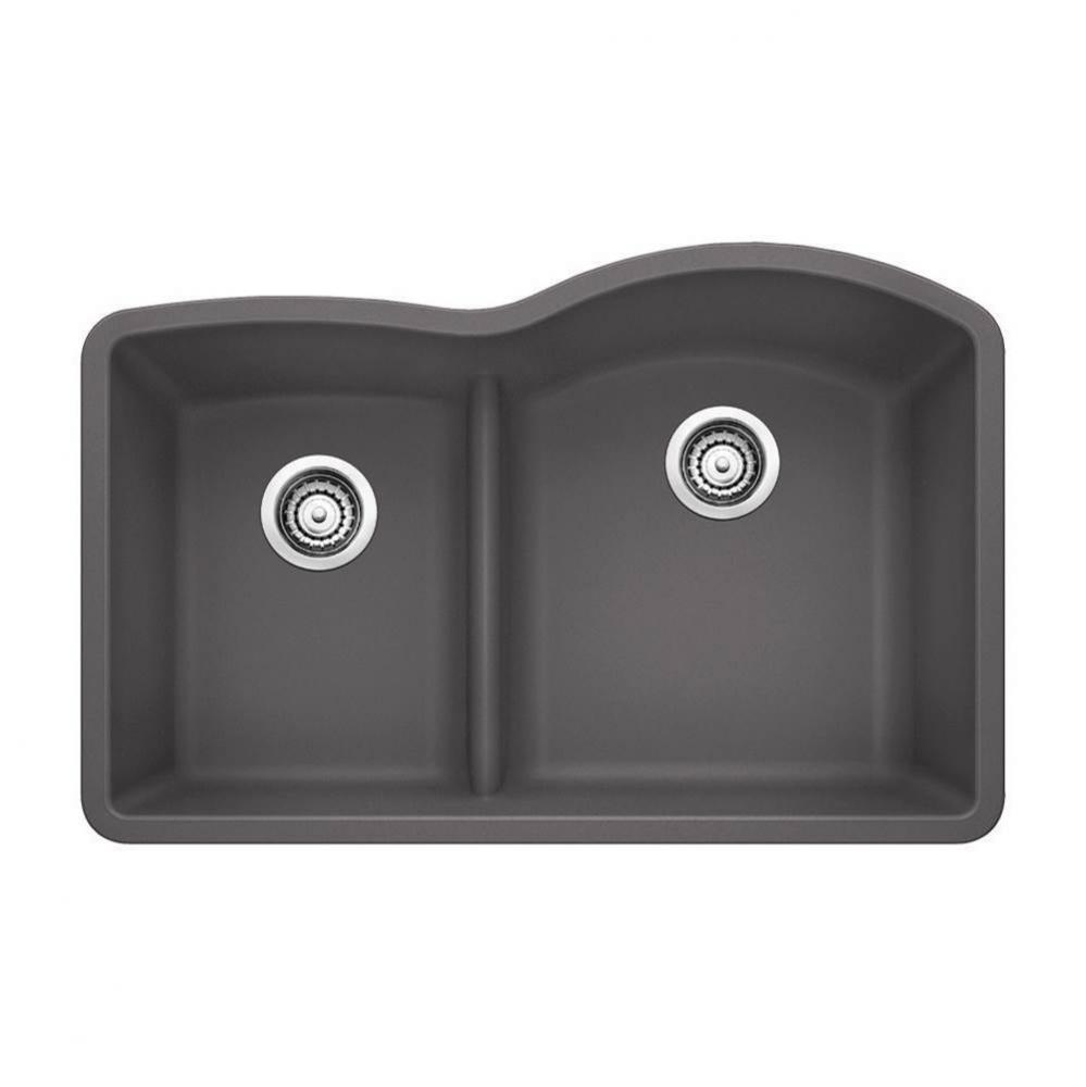 SILGRANIT® Double Bowl 40/60 Offset Low Divide Undermount Sink