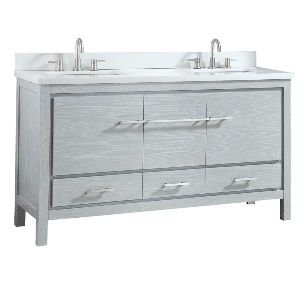 Andressa® Eclectic 61'' Double Bowl Bathroom Vanity