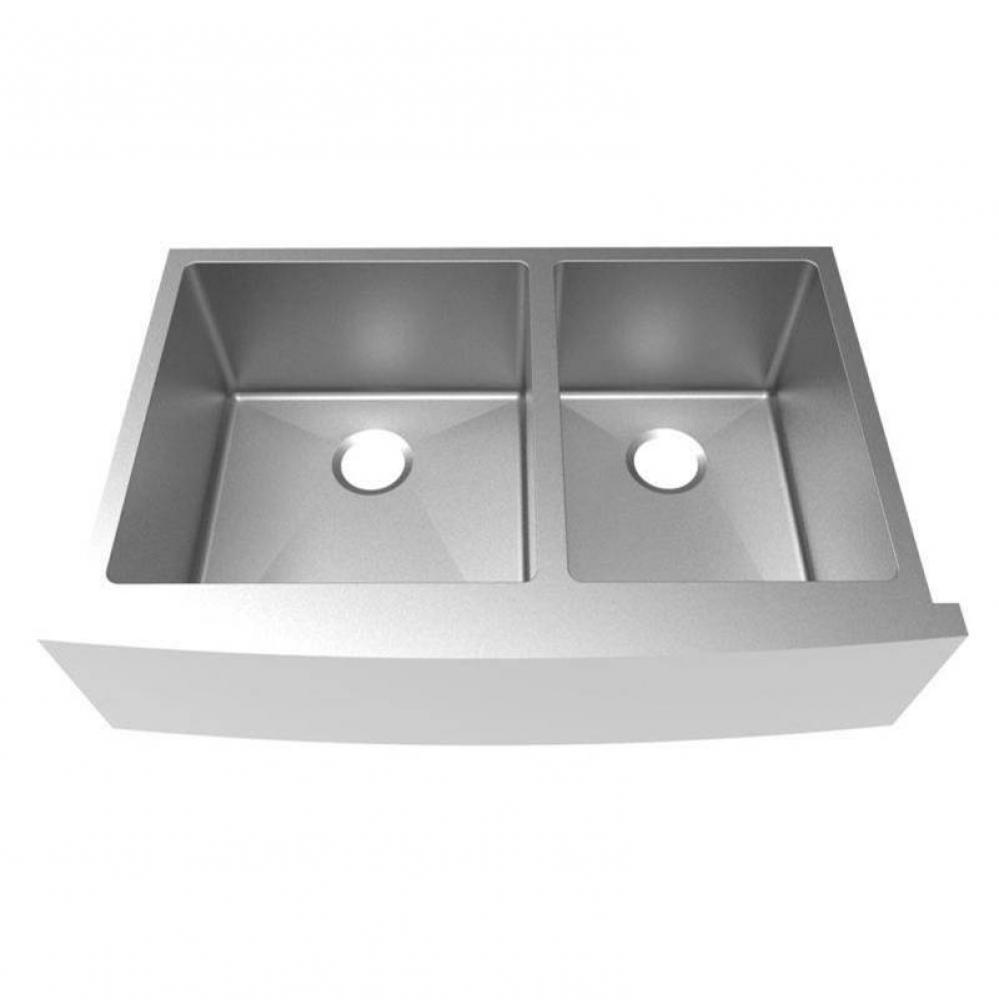 16 Gauge Apron Front Double Bowl Sink