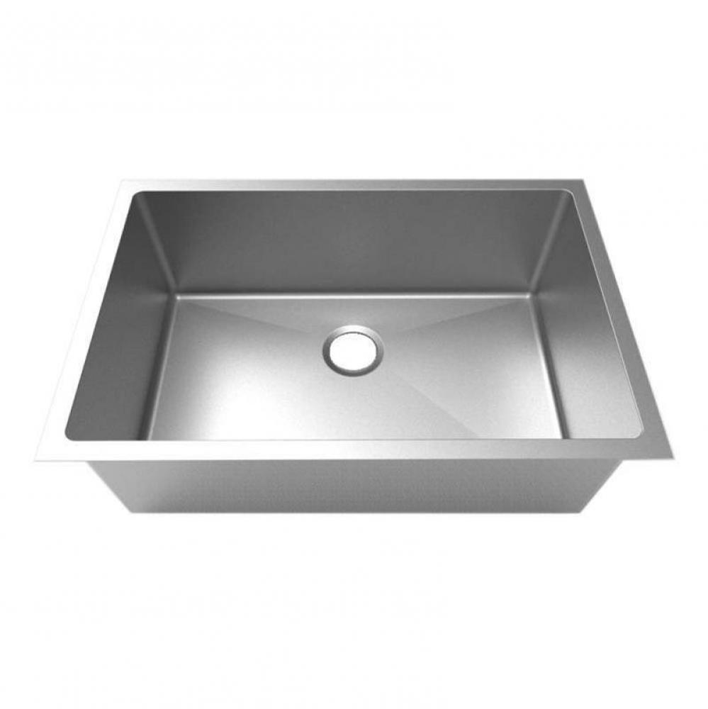 16 Gauge Near Zero Radius Single Bowl Sink