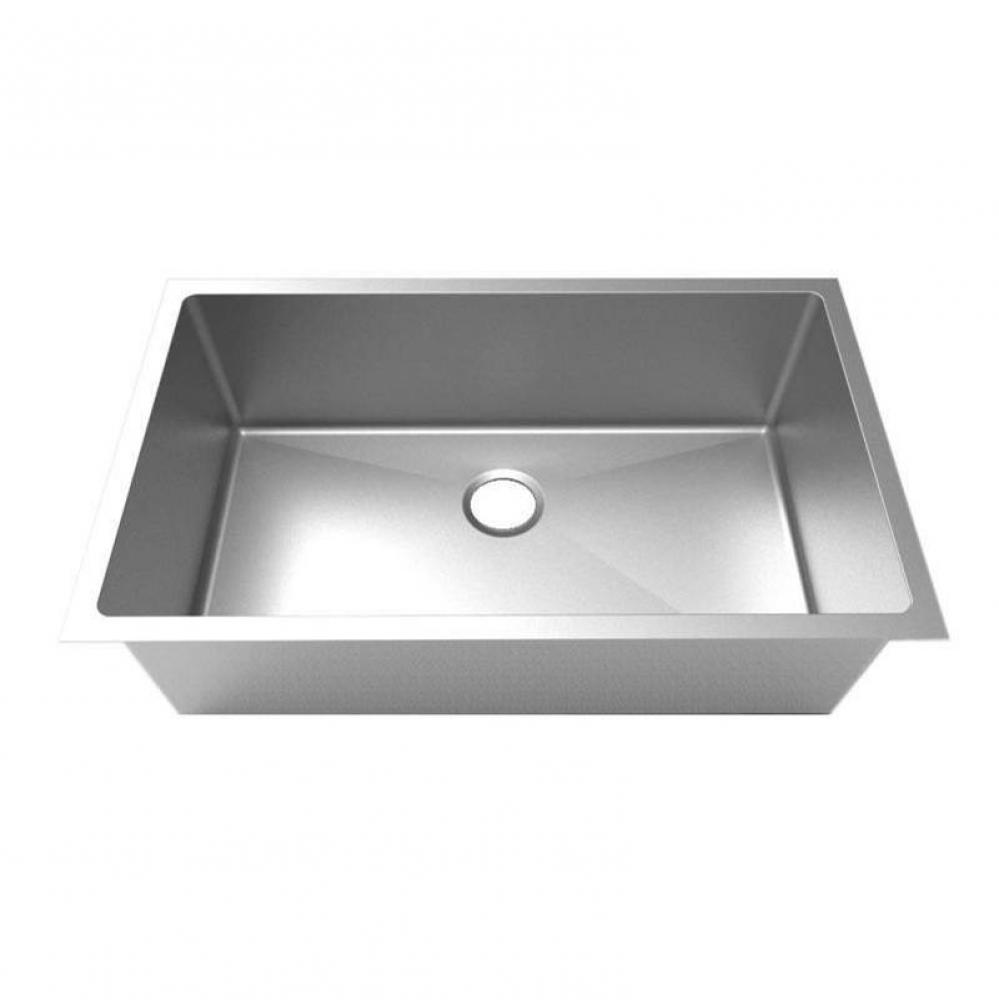 16 Gauge Near Zero Radius Single Bowl Sink