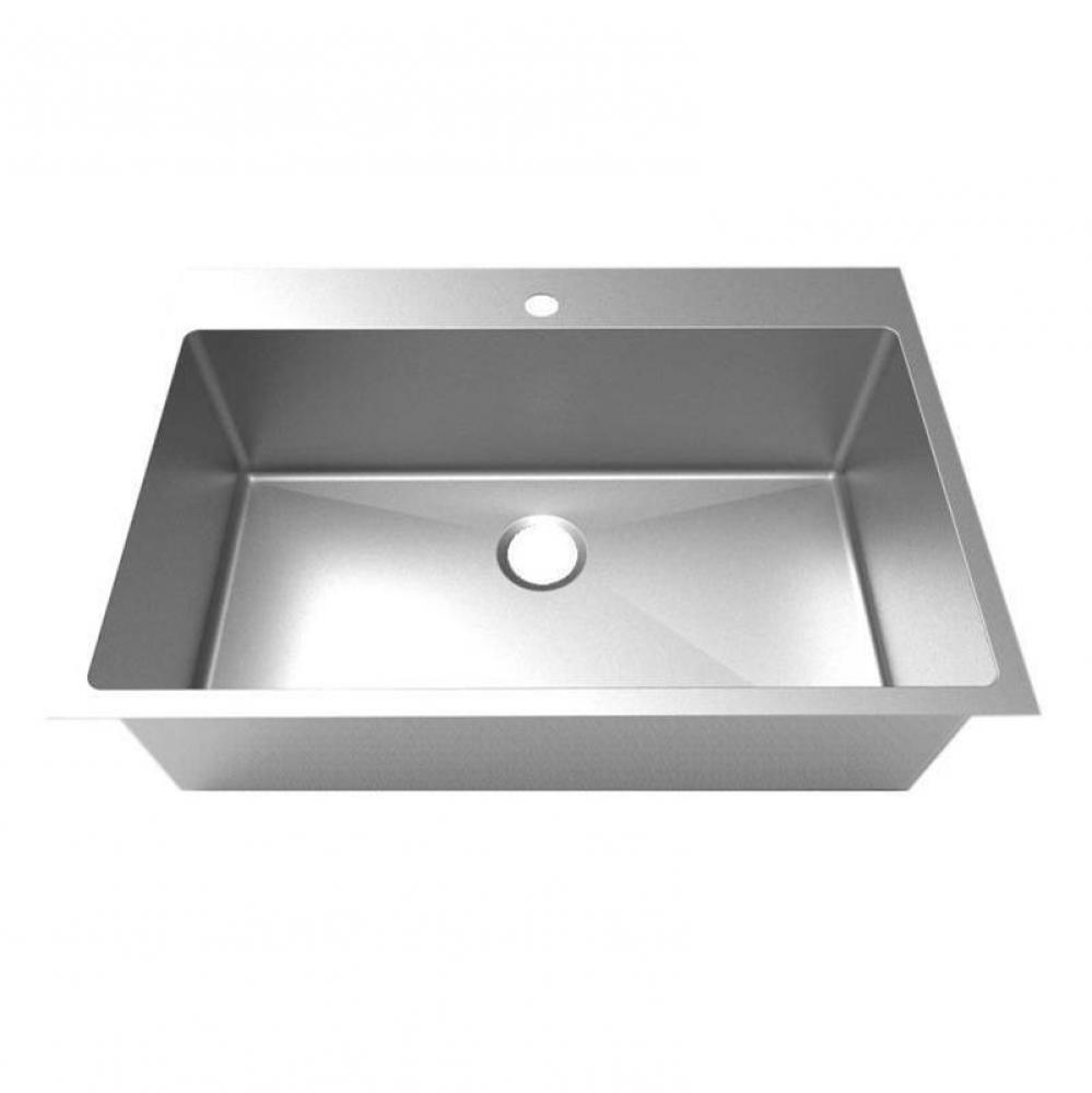 16 Gauge Near Zero Radius Single Bowl Sink