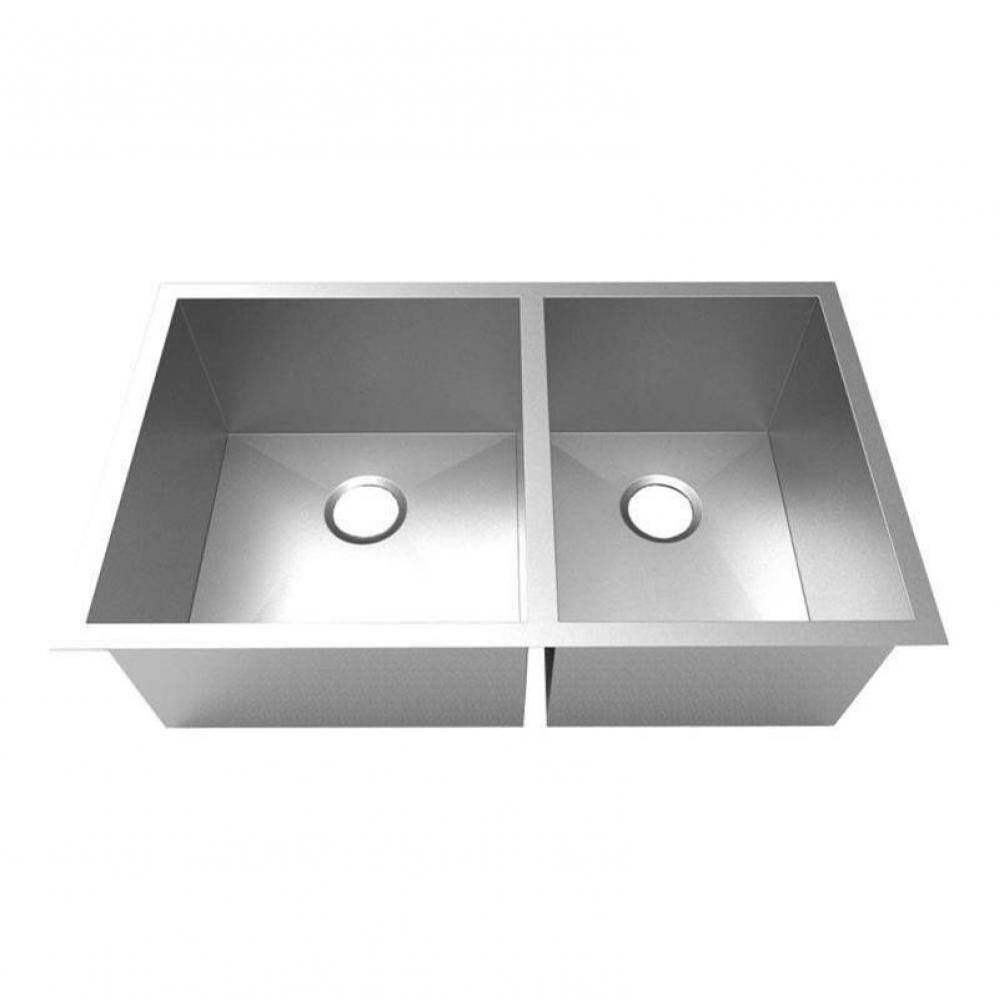 16 Gauge Zero Radius Double Bowl Sink