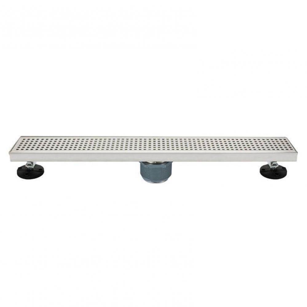 24'' Stainless Steel Linear Shower Drain Square Grate