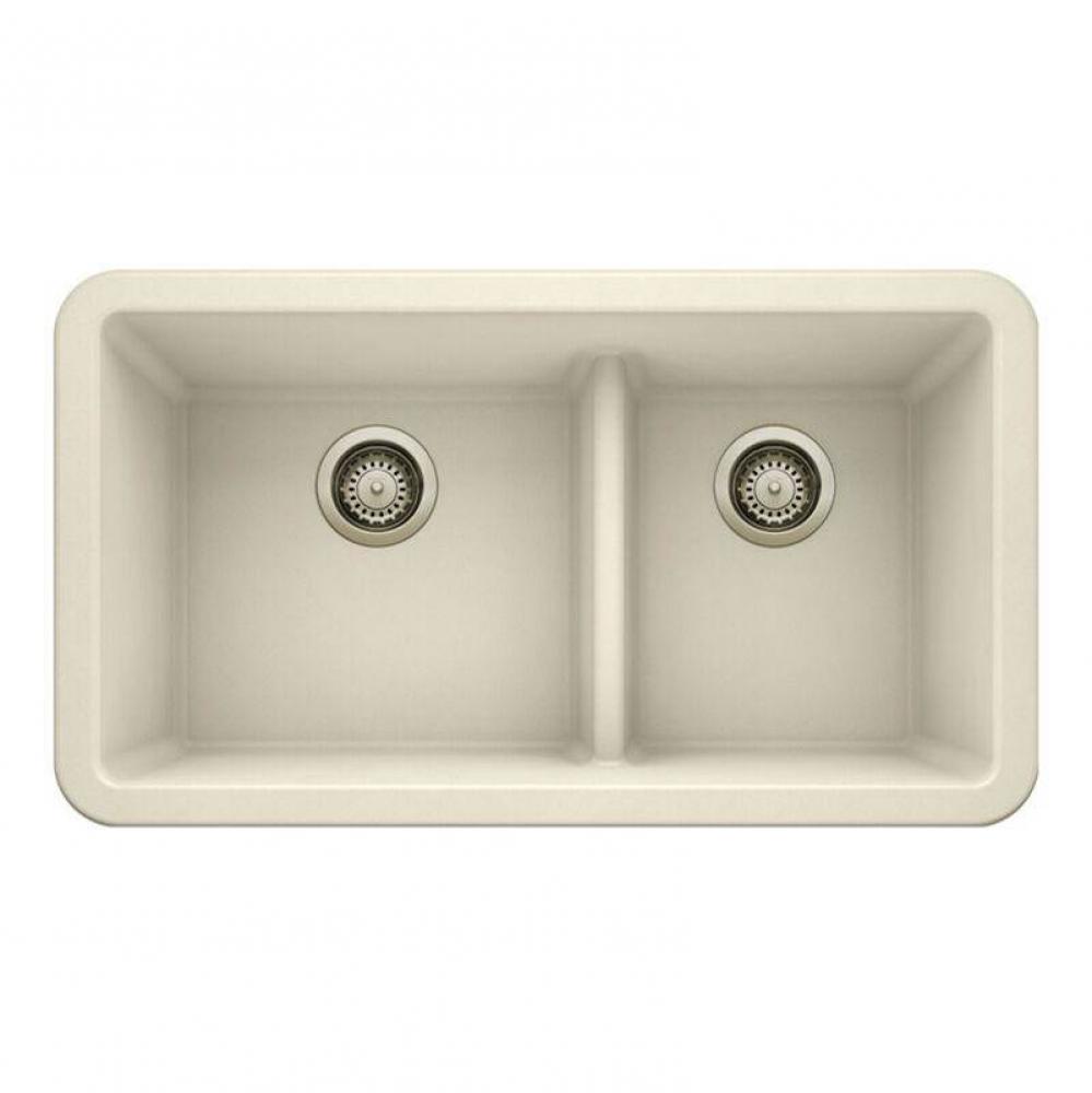 SILGRANIT® Double Bowl 60/40 Offset Low Divide Apron Front Sink