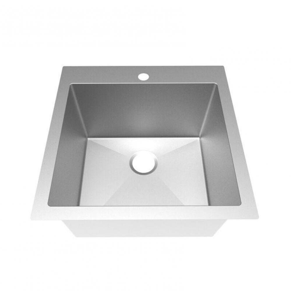 16 Gauge Near Zero Radius Single Bowl Sink