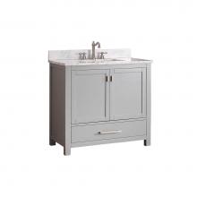 Luxart LXVANITYAM37CG - Andressa® Modern 37'' Single Bowl Bathroom Vanity