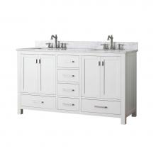 Luxart LXVANITYAM61DWT - Andressa® Modern 61'' Double Bowl Bathroom Vanity