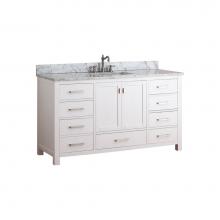 Luxart LXVANITYAM61WT - Andressa® Modern 61'' Single Bowl Bathroom Vanity