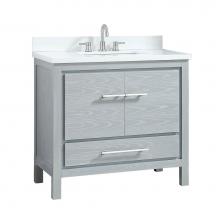 Luxart LXVANITYAE37SSG - Andressa® Eclectic 37'' Single Bowl Bathroom Vanity