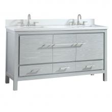 Luxart LXVANITYAE61SSG - Andressa® Eclectic 61'' Double Bowl Bathroom Vanity