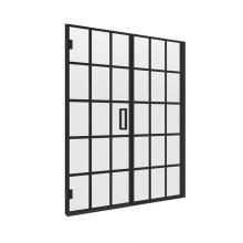 Luxart MOHG4874GR-BLM - Modern Frameless Shower Door and Inline Panel with Grid Glass