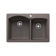 Luxart LX443100 - SILGRANIT® Double Bowl 60/40 Offset Dual Mount Sink