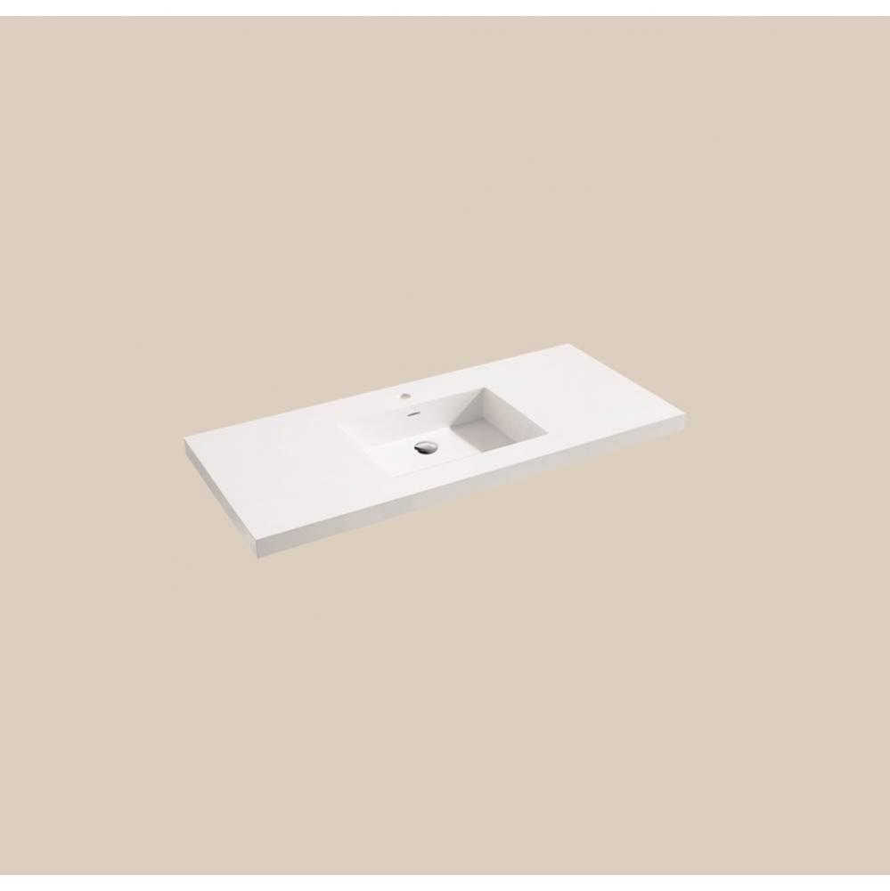 Urban-18 42''W Solid Surface, Top/Basin. Glossy White, No Faucet Hole. W/Overflow, Basin