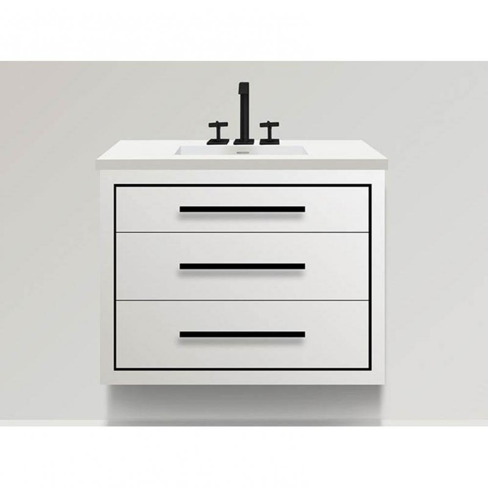 Madeli Retro 30'' Free Standing Vanity Matte White/HW: Polished Chrome(PC)