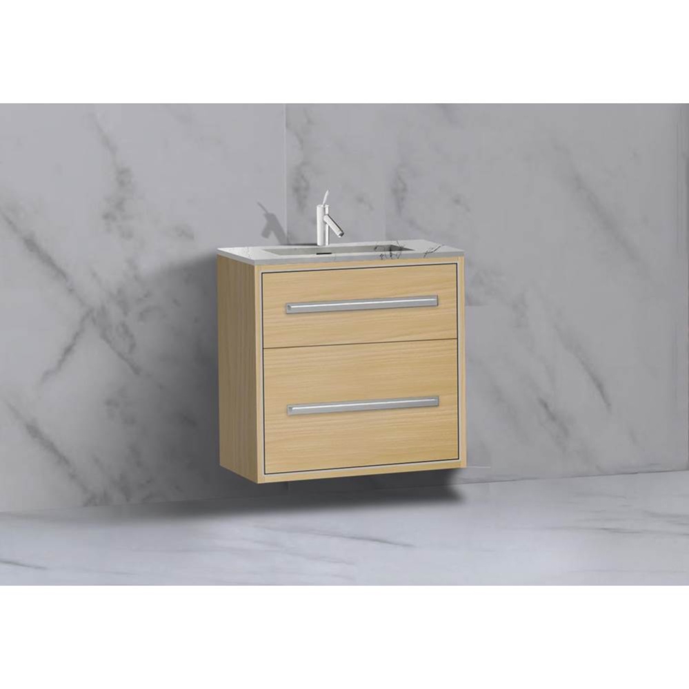 Apogee 24'' Wall hung Vanity Cabinet in Coastal Grey/HW: Polished Chrome(PC)