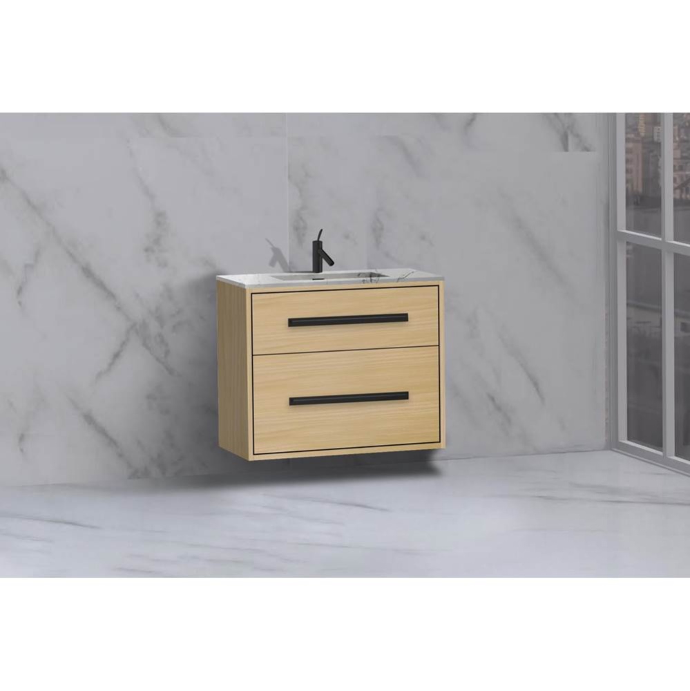 Apogee 30'' Wall hung Vanity Cabinet in Coastal Grey/HW: Polished Chrome(PC)