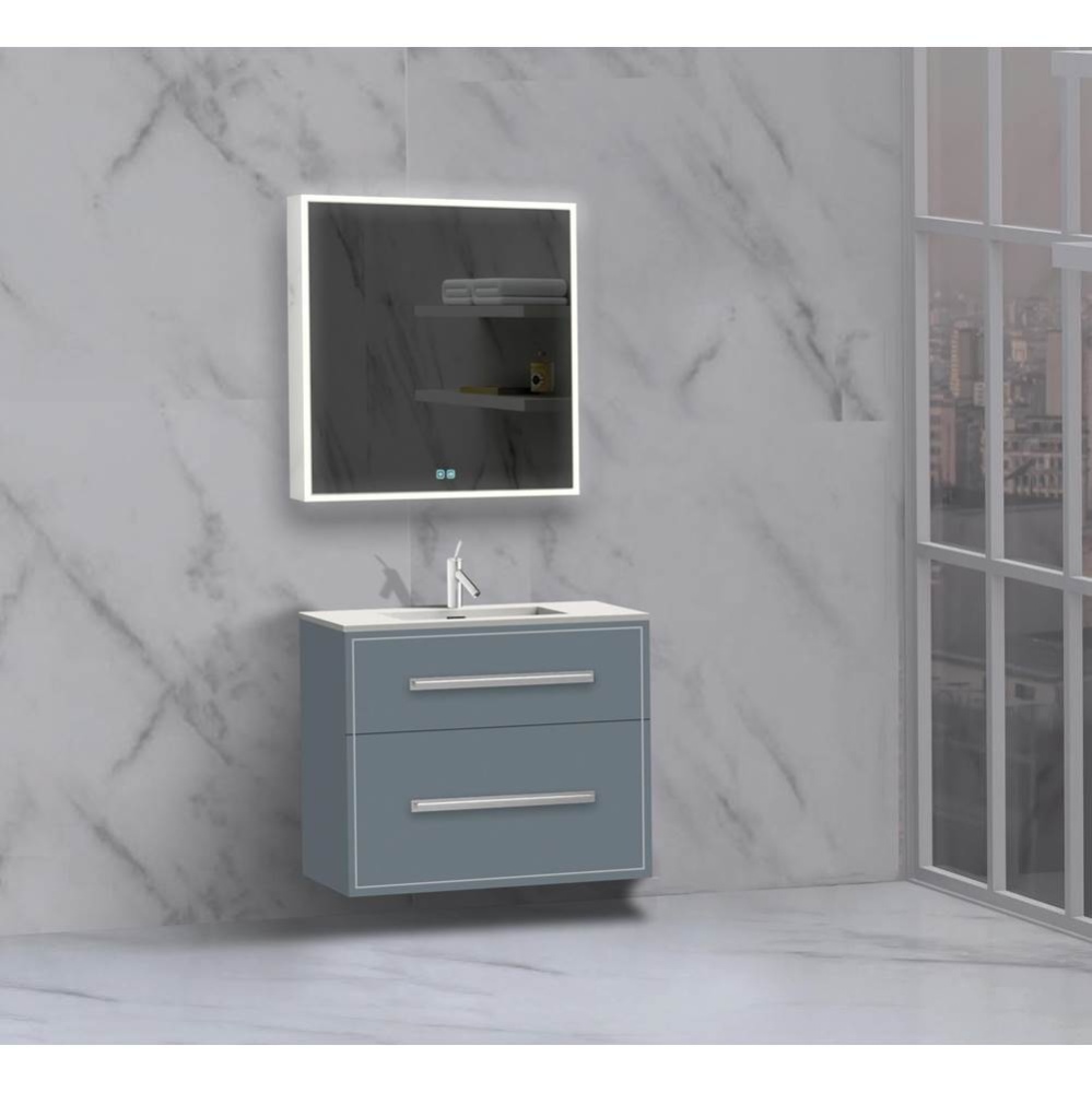 Apogee 30'' Wall hung Vanity Cabinet in Studio Grey/HW: Polished Chrome(PC)