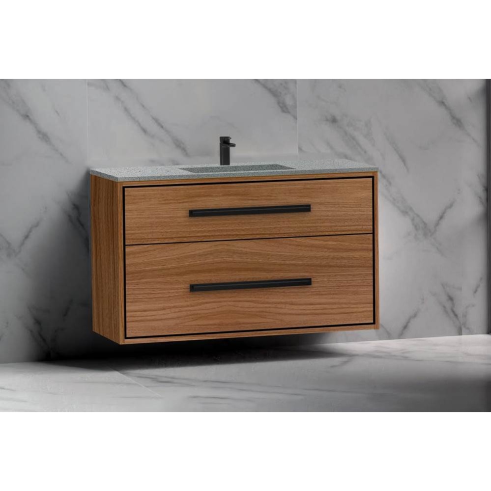 Apogee 48C'' Wall hung Vanity Cabinet in Natural Walnut/HW: Polished Chrome(PC)