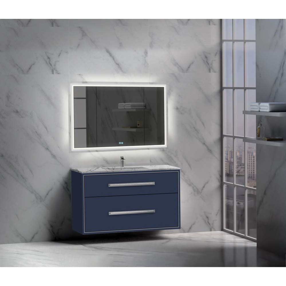 Apogee 48C'' Wall hung Vanity Cabinet in Sapphire/HW: Polished Chrome(PC)