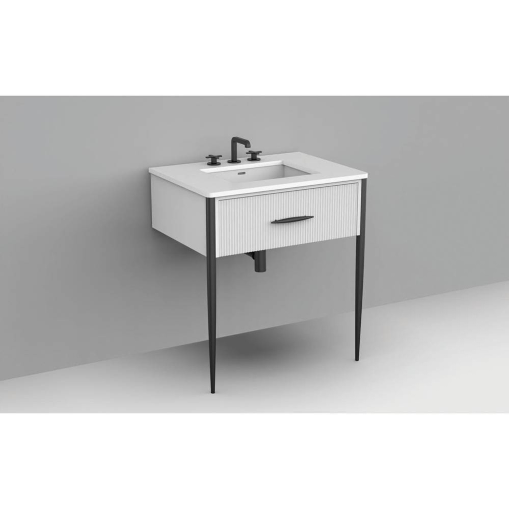 Avella Duo 30'' Wall Hung Cabinet White/HW: Polished Chrome(PC)