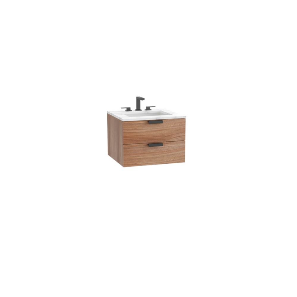 Geo 24'' Wall Hung Cabinet Natural Walnut /HW: Polished Chrome(PC)