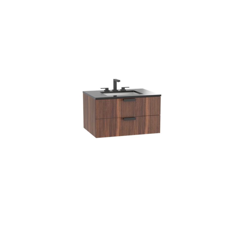 Geo 30'' Wall Hung Cabinet English Walnut/HW: Polished Chrome(PC)