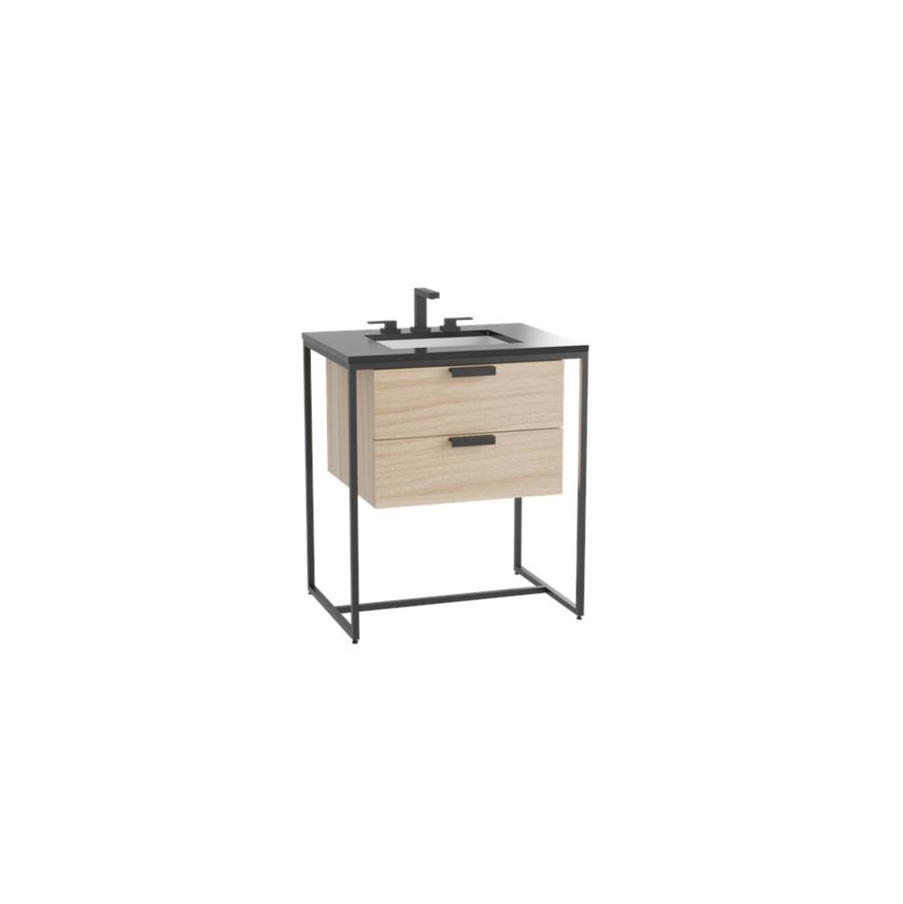 Trapezio 30'' Free Standing Cabinet Natural Oak/HW: Polished Chrome(PC)