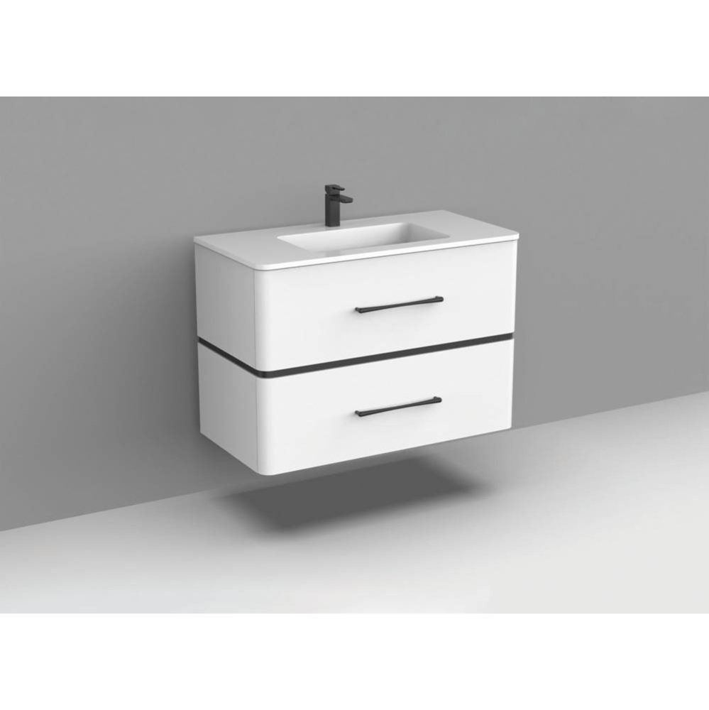 Perla SM 30'' Wall Hung Cabinet White/HW: Polished Chrome(PC)