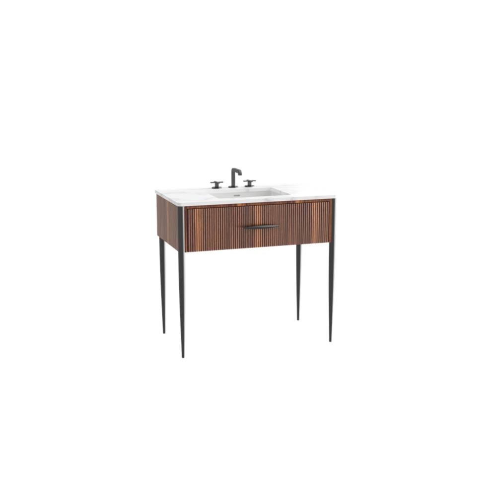 Avella Quattro 36'' Free Standing Cabinet English Walnut/HW: Polished Chrome(PC)