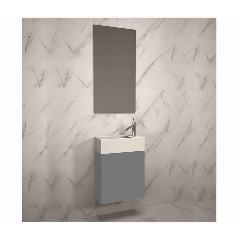 Madeli Petite 19'', Wall Hung Vanity Cabinet, Studio Grey