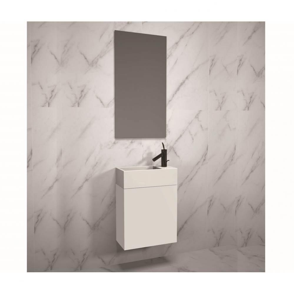 Madeli Petite 19'', Wall Hung Vanity Cabinet, White