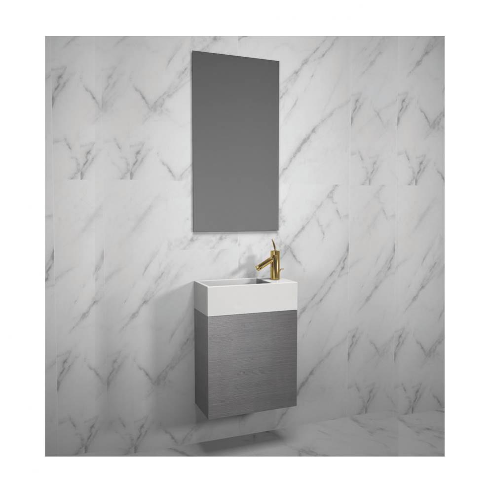 Madeli Petite 19'', Wall Hung Vanity Cabinet, Ash Grey