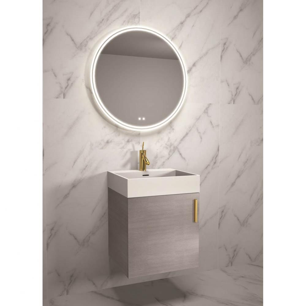 Madeli Compact 20'' Wall Hung Vanity Cabinet Ash Grey/HW: Brushed Nickel (BN)