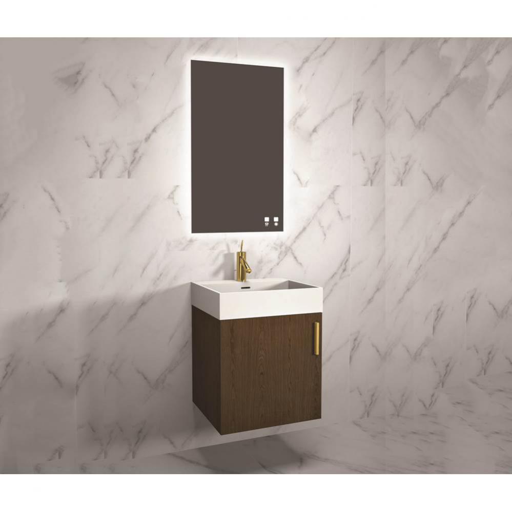 Madeli Compact 20'' Wall Hung Vanity Cabinet Brandy/HW: Matte Black(MB)