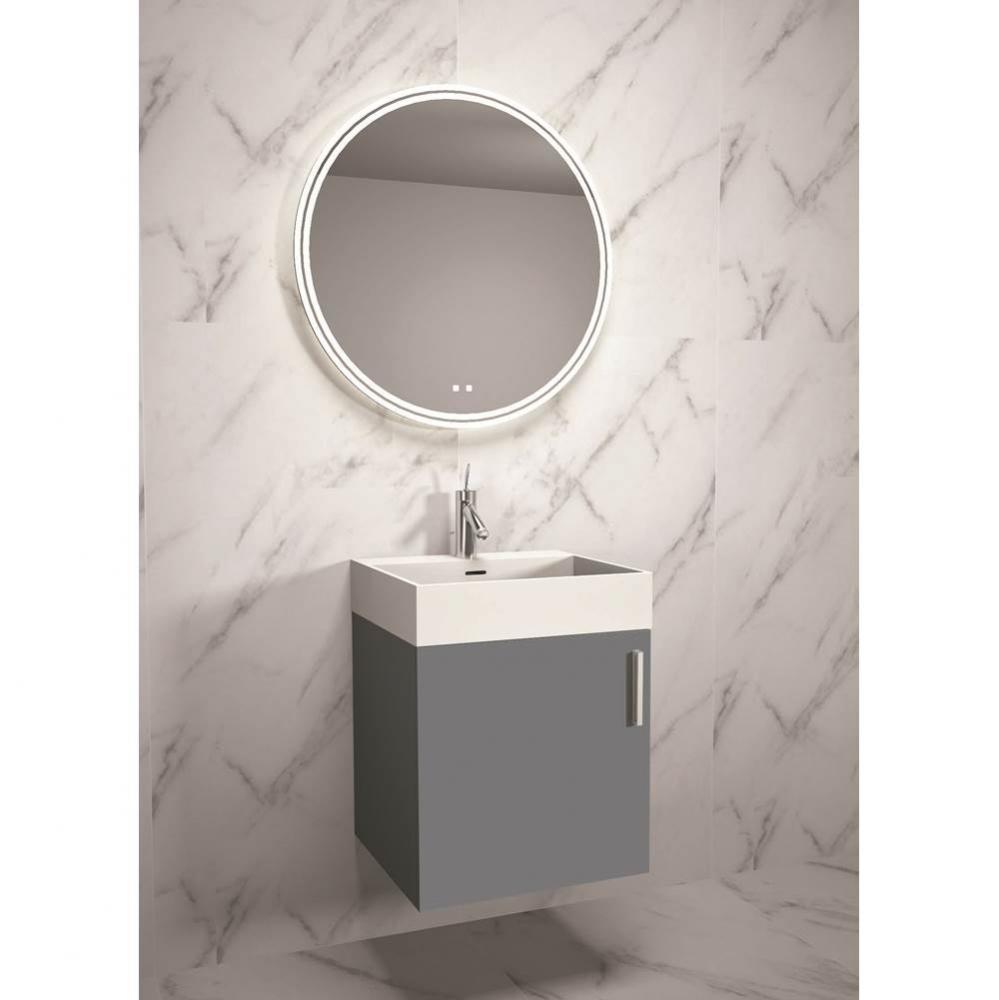 Madeli Compact 20'' Wall Hung Vanity Cabinet Studio Grey/HW: Matte Black(MB)