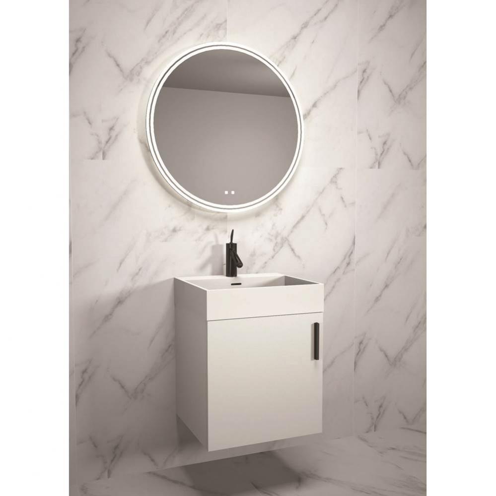 Madeli Compact 20'' Wall Hung Vanity Cabinet White/HW:Matte Black(MB)