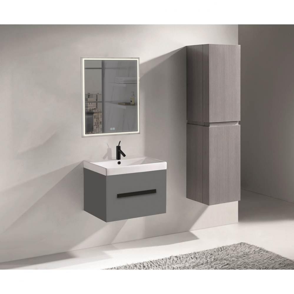 Madeli Vogue 24'' Wall Hung Vanity Cabinet Studio Grey/HW: Matte Black(MB)