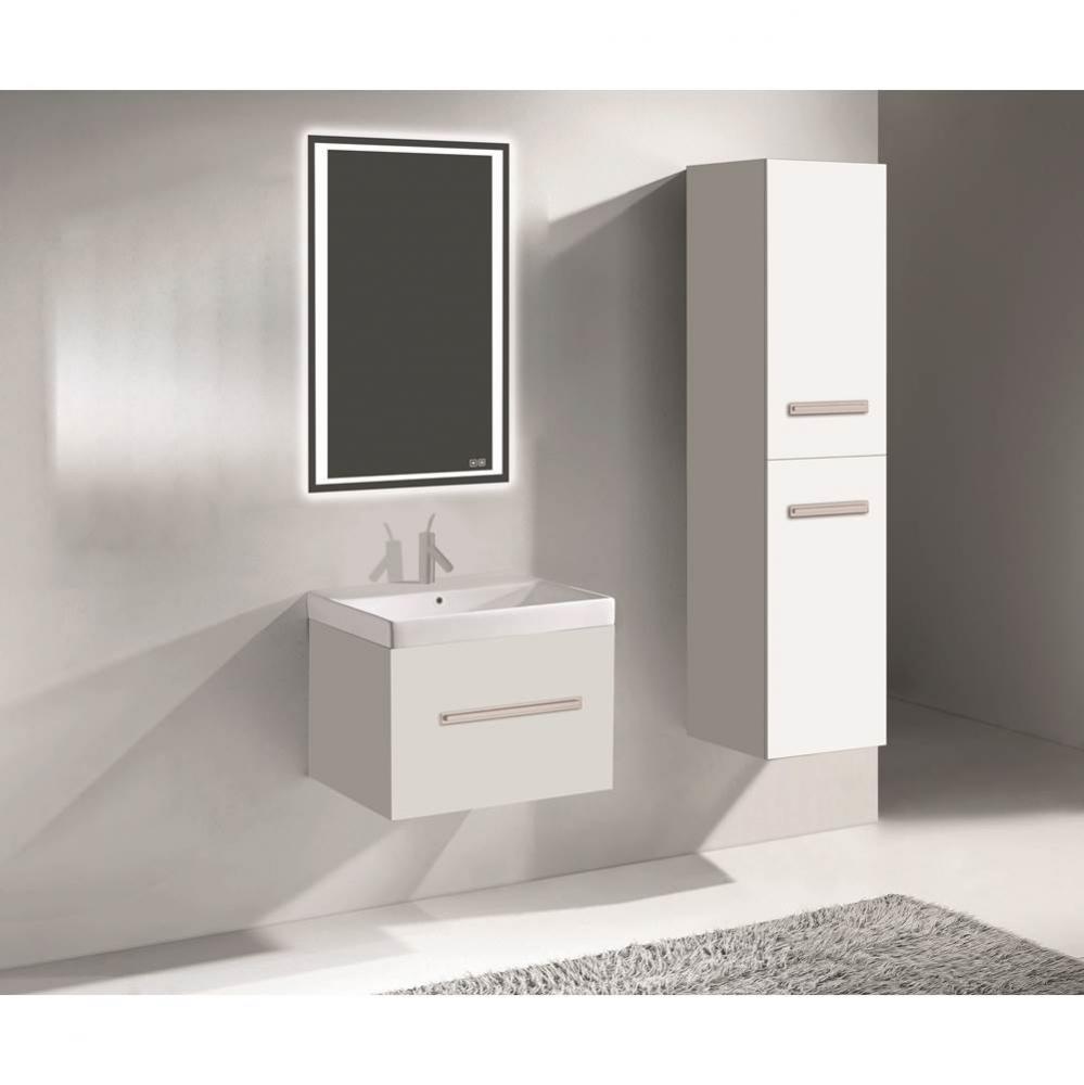 Madeli Vogue 24'' Wall Hung Vanity Cabinet White/HW: Brushed Nickel(BN)